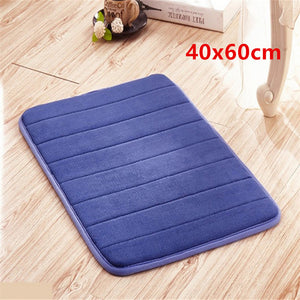 1pc Coral Velvet Memory Foam Bath Mat Non-Slip Bathroom Mat Carpet Vertical Stripes Bathroom Accessories Dropshipping 2019