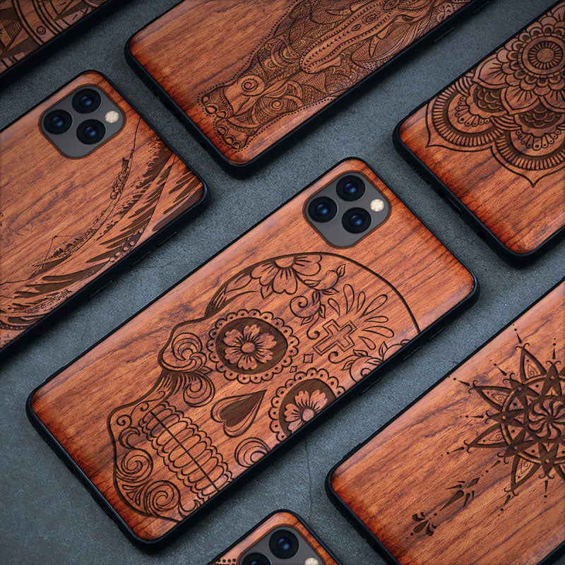 Natural Wood Case For Samsung Galaxy Note 9 8 10 Pro S9 S10 Plus 100% Wood Case For iPhone 11 Pro Max 7 8 6 6S Plus X XR XS Max