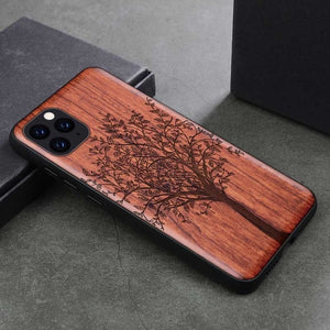 Natural Wood Case For Samsung Galaxy Note 9 8 10 Pro S9 S10 Plus 100% Wood Case For iPhone 11 Pro Max 7 8 6 6S Plus X XR XS Max