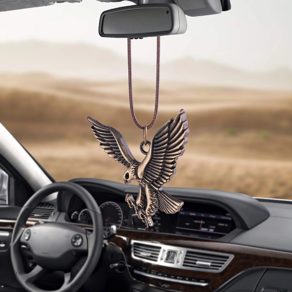 Bronze Eagle Car Pendant Ornaments Hanging Auto Interior Rear View Mirror Decoration Dangle Trim Accessory Car Accessories