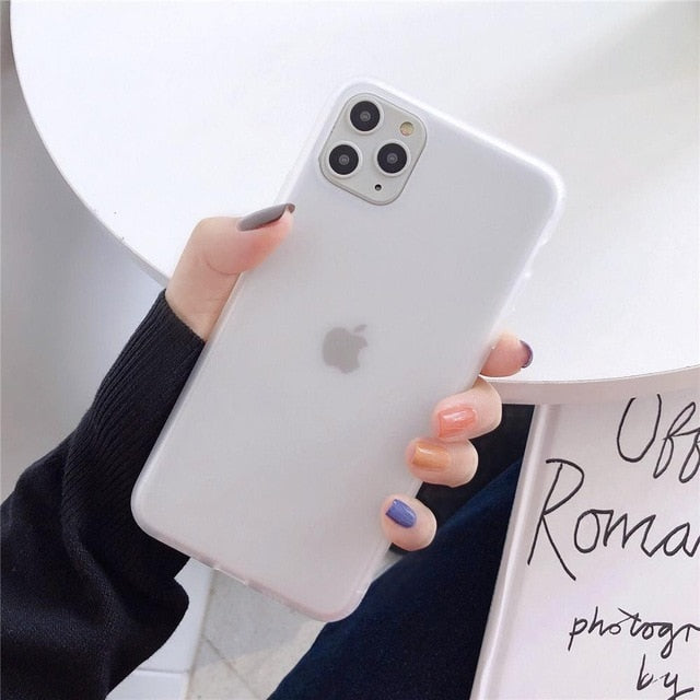 Liquid Emulsion Soft Silicone Matte Phone Case For iPhone 7 6S 8 Plus X XR 11 Pro XS Max Original Transparent Cover Case Shell