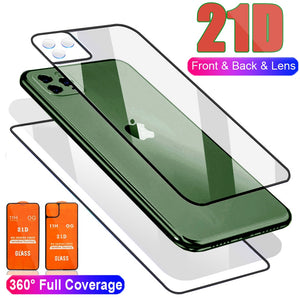 21D Curved Front+Rear Back+Lens Camera Film For iPhone 11 Pro Max 11 Temper Glass Full Body Screen Film Protector for iPhone 11