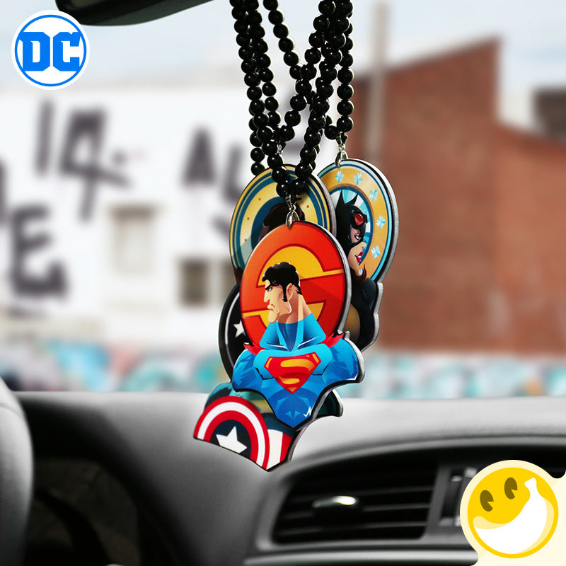 Marvel Style Cartoon Car Pendant Decorations Hanging Ornaments Automobile Rear View Mirror Interior Car Accessories