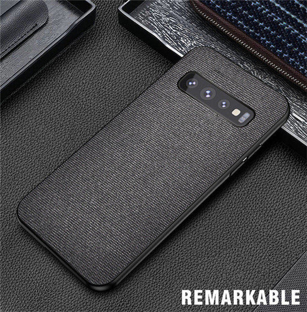 For Samsung Galaxy S10 Plus S10E Case Fabric Cloth Silicone TPU Bumper Hard PC Back Cover For S10 Plus Note 10 plus Note10+