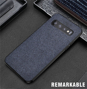 For Samsung Galaxy S10 Plus S10E Case Fabric Cloth Silicone TPU Bumper Hard PC Back Cover For S10 Plus Note 10 plus Note10+