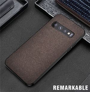 For Samsung Galaxy S10 Plus S10E Case Fabric Cloth Silicone TPU Bumper Hard PC Back Cover For S10 Plus Note 10 plus Note10+