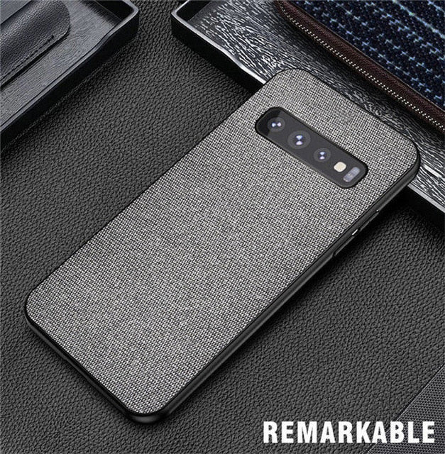 For Samsung Galaxy S10 Plus S10E Case Fabric Cloth Silicone TPU Bumper Hard PC Back Cover For S10 Plus Note 10 plus Note10+