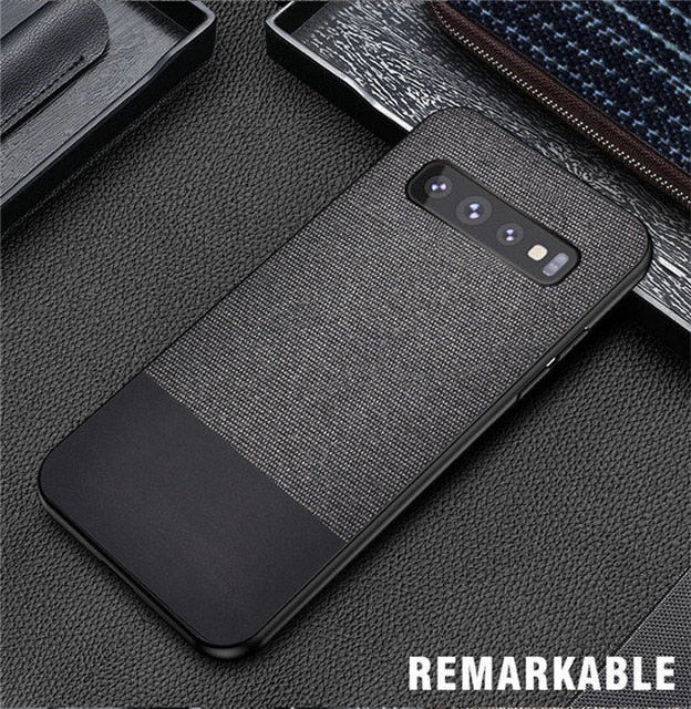 For Samsung Galaxy S10 Plus S10E Case Fabric Cloth Silicone TPU Bumper Hard PC Back Cover For S10 Plus Note 10 plus Note10+