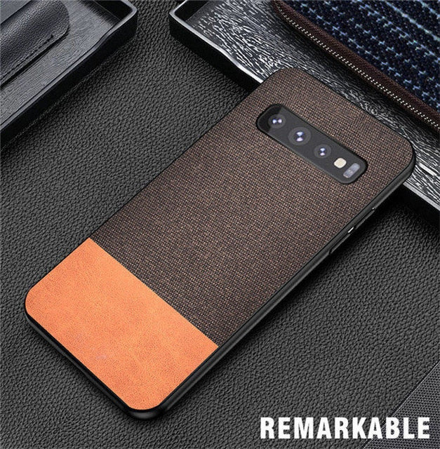 For Samsung Galaxy S10 Plus S10E Case Fabric Cloth Silicone TPU Bumper Hard PC Back Cover For S10 Plus Note 10 plus Note10+