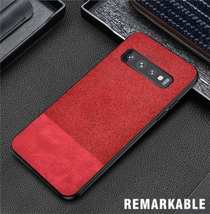 For Samsung Galaxy S10 Plus S10E Case Fabric Cloth Silicone TPU Bumper Hard PC Back Cover For S10 Plus Note 10 plus Note10+