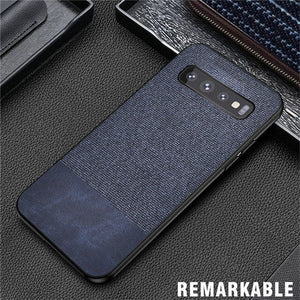 For Samsung Galaxy S10 Plus S10E Case Fabric Cloth Silicone TPU Bumper Hard PC Back Cover For S10 Plus Note 10 plus Note10+